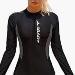 Womens x small full body long sleeve black rash guard